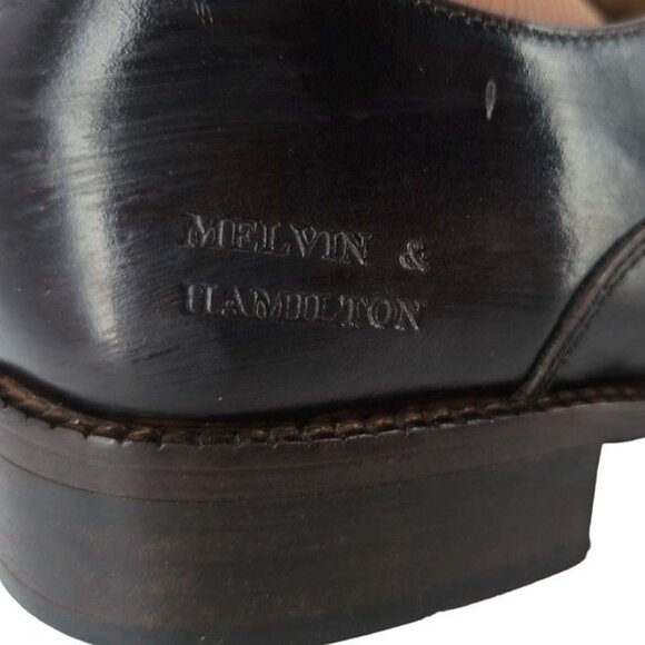 Melvin and Hamilton Mens 6D / 38EU Dark Brown Leather Dress Shoes Cap-toe Oxford - Picture 6 of 14